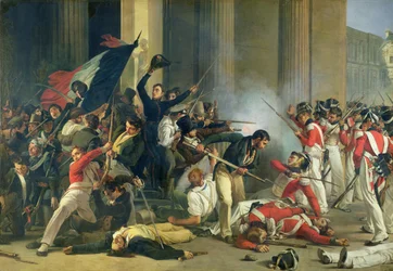 Scen från revolutionen 1830 på Louvren